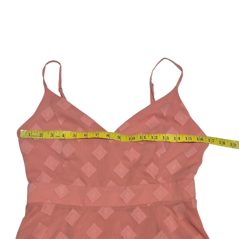 Dynamite Peach Color Fit-and-Flare Textured Pattern Strappy Mini Dress Medium - Picture 7 of 13
